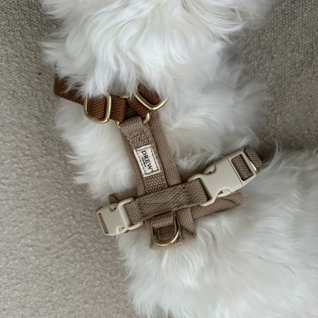 Drew's Dogwear Cortado // Adjustable Y-harness (brown/beige) (Kopier)