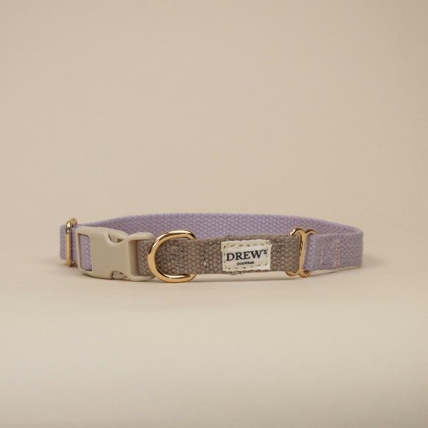 Drew's Dogwear Lavender // Adjustable collar (purple/beige)