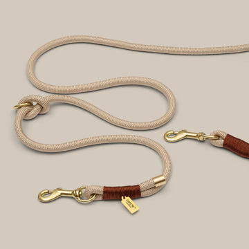 Drew's Dogwear Chailatte // Justérbar og blød rebline (beige)