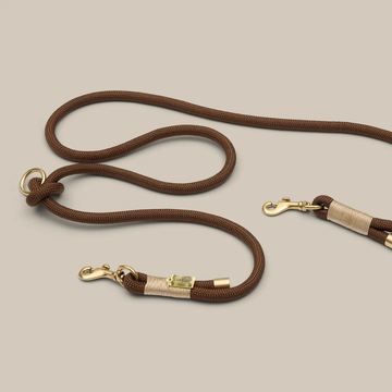 Drew's Dogwear Espresso // Adjustable and soft rope leash (dark brown)
