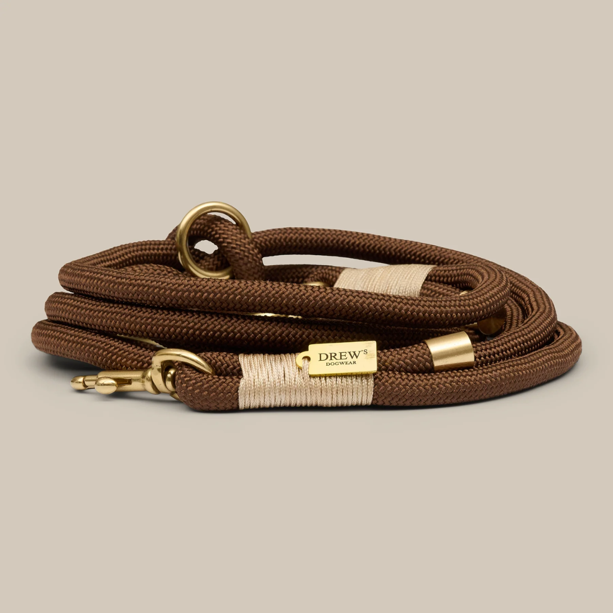 Drew Rope Drew's Dogwear Espresso // Adjustable and soft rope leash (dark brown ...