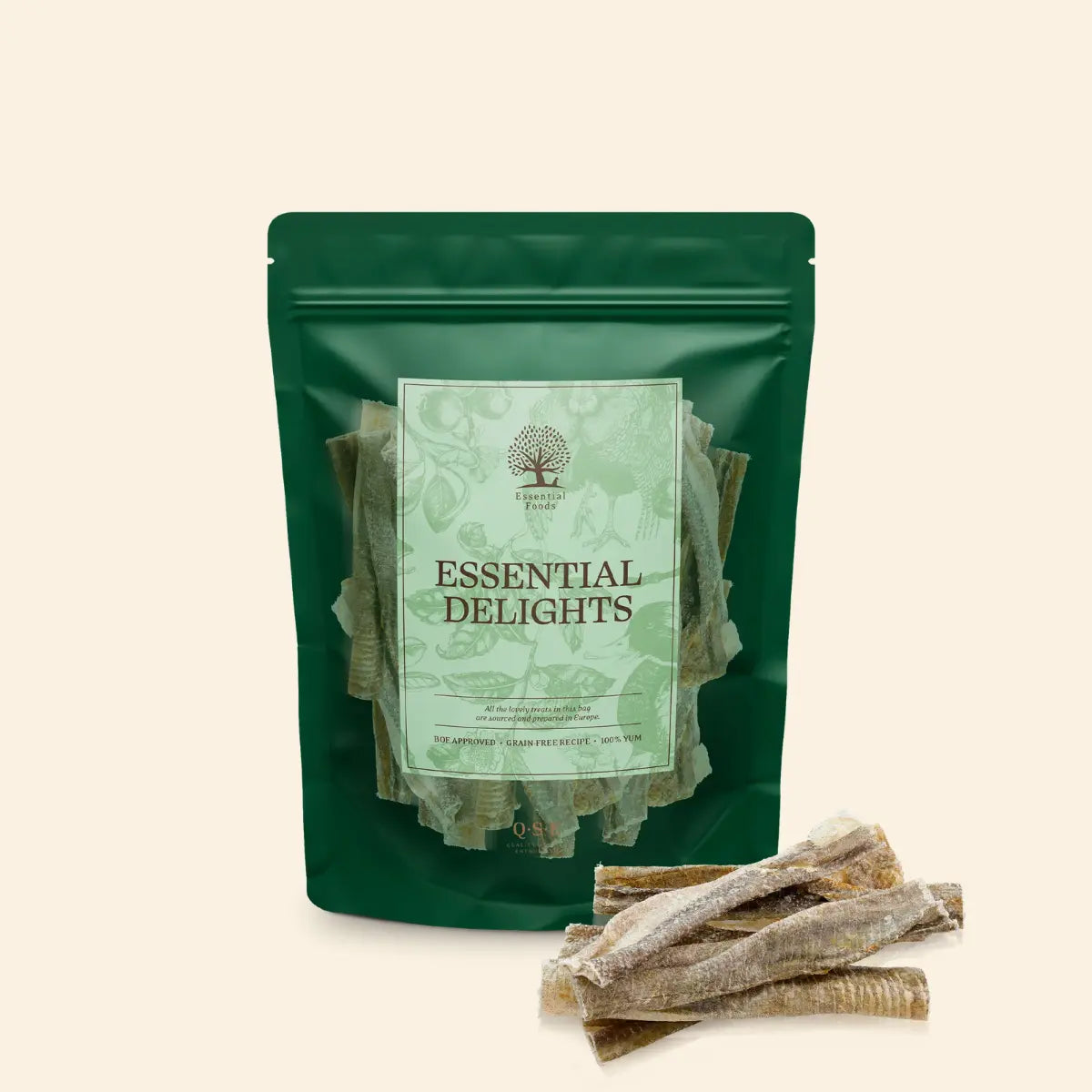 Essential Iceland Fish Delights // 100% tørrede islandske torskeskind (100g.)