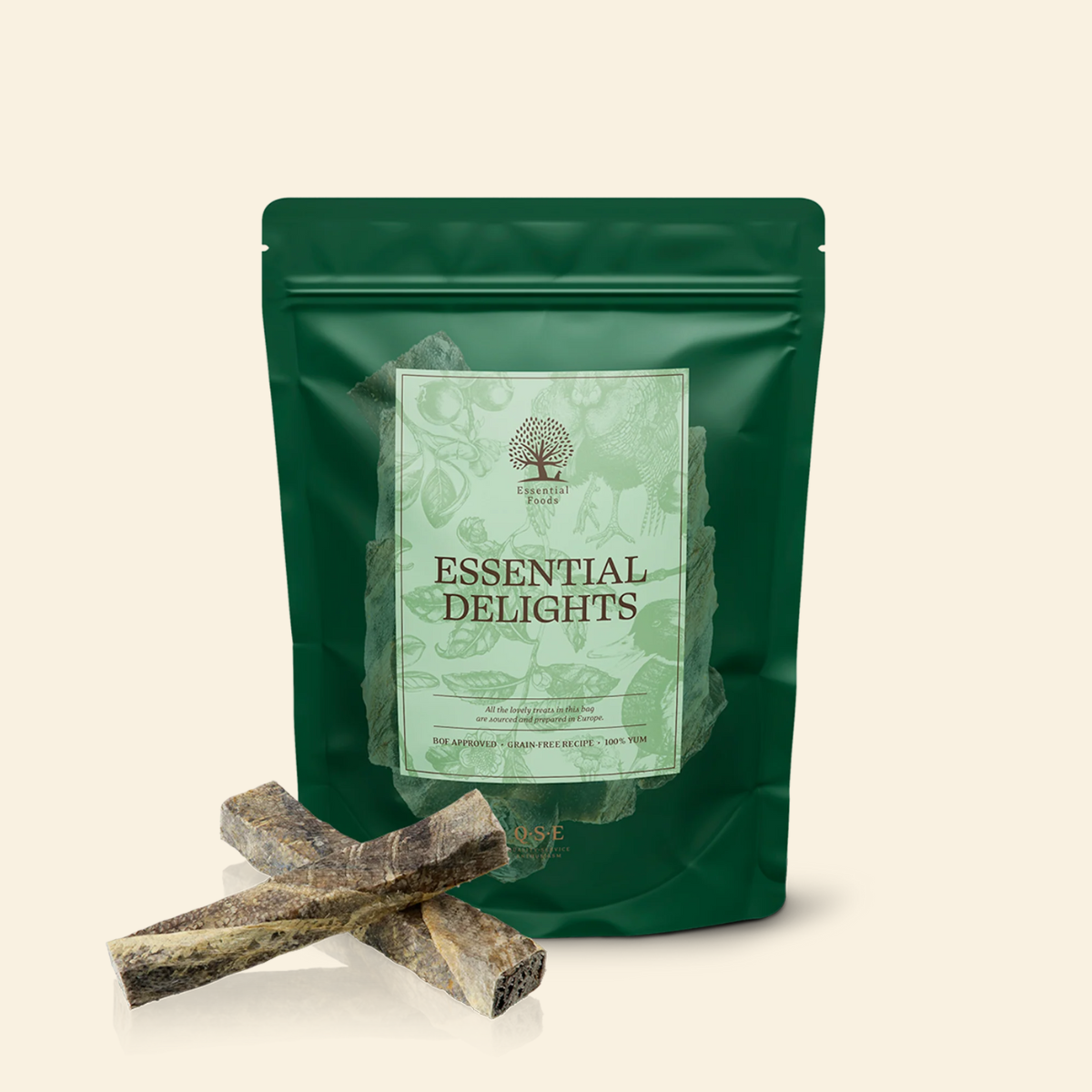 Essential Cod Fish Delights // 100% tørret torskeskind (175g.) – Hunni