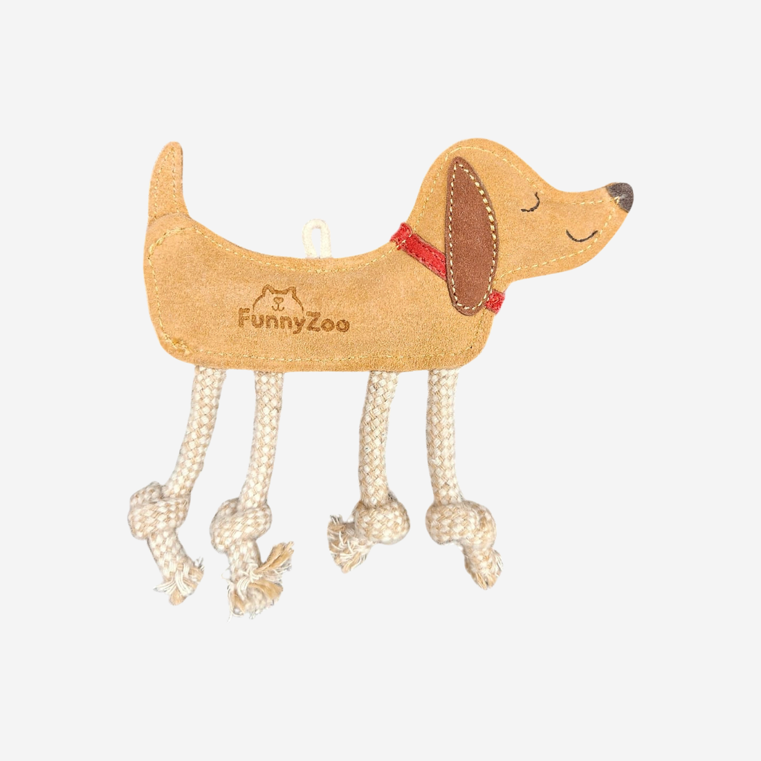 Funny Zoo Christmas Dog // Naturligt julelegetøj i ruskind og reb