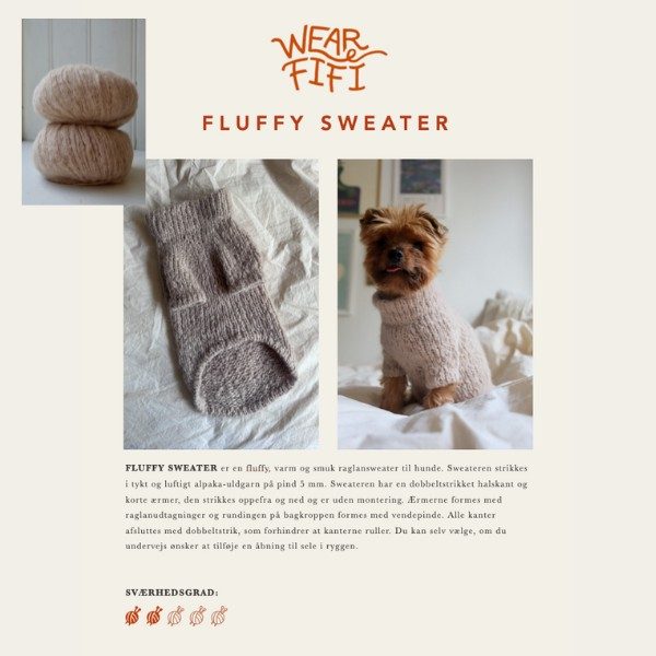 Wear Fifi Knit-Kit // Knit-your-own Fluffy Dog Sweater (almond)