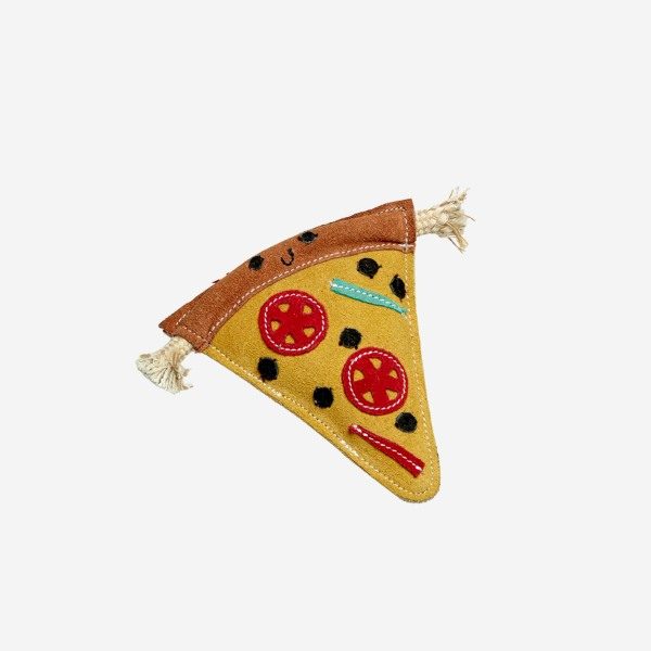 Pepe La Pizza // Suede dog toy with jute filling (pizza)