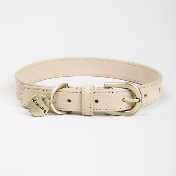 Nordog Vanilla // Nubuck leather dog collar (beige)