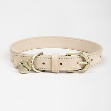Nordog Vanilla // Nubuck leather dog collar (beige)