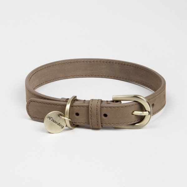 Nordog Nougat // Nubuck leather dog collar (brown)