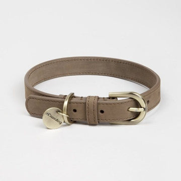 Nordog Nougat // Nubuck leather dog collar (brown)