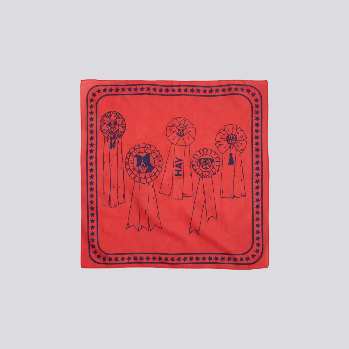 HAY Dogs Scarf // Cotton dog bandana (red/navy)