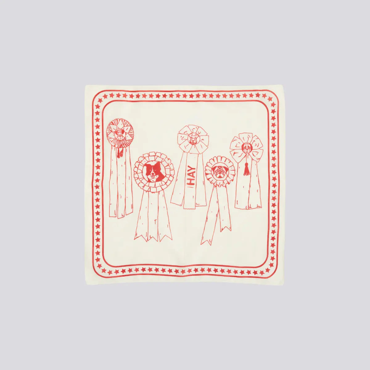 HAY Dogs Scarf // Cotton dog bandana (white/red)