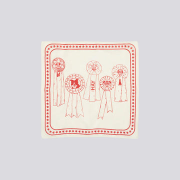 HAY Dogs Scarf // Cotton dog bandana (white/red)