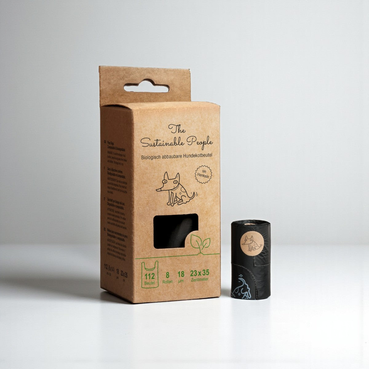 Waste bags // Biodegradable poop bags (8 rolls with handle)