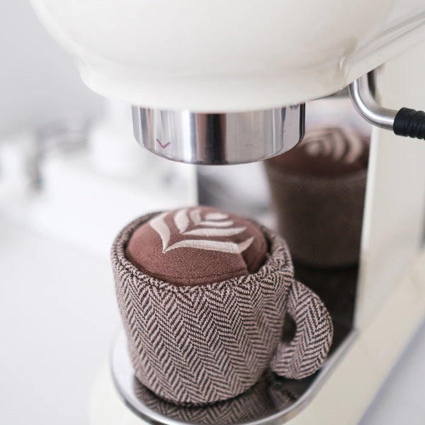 Lambwolf Latte // Removable activity toy with 'squeak' (coffee)
