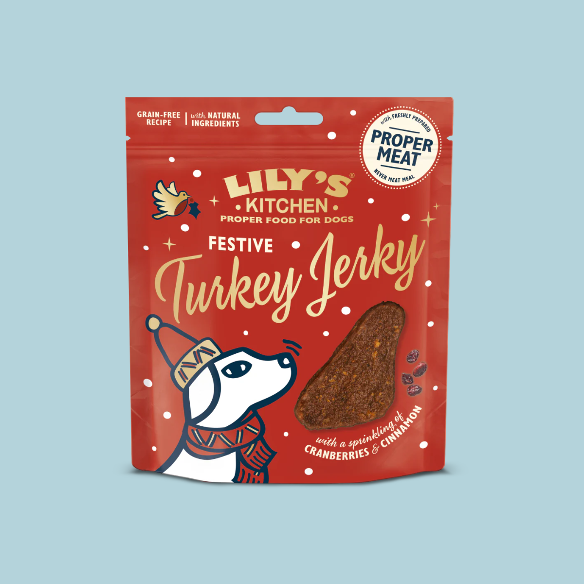 Lily's Kitchen Festive Turkey Jerky // Jerky snack with turkey, cinnamon and cranberries