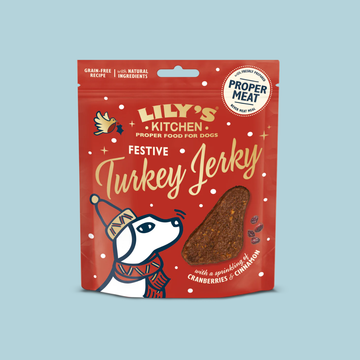 Lily's Kitchen Festive Turkey Jerky // Jerky snack with turkey, cinnamon and cranberries