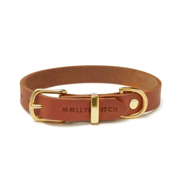 Butter Sahara // Soft leather dog collar (cognac)