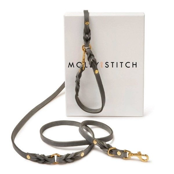 Butter Timeless // Adjustable leash in soft leather (gray)
