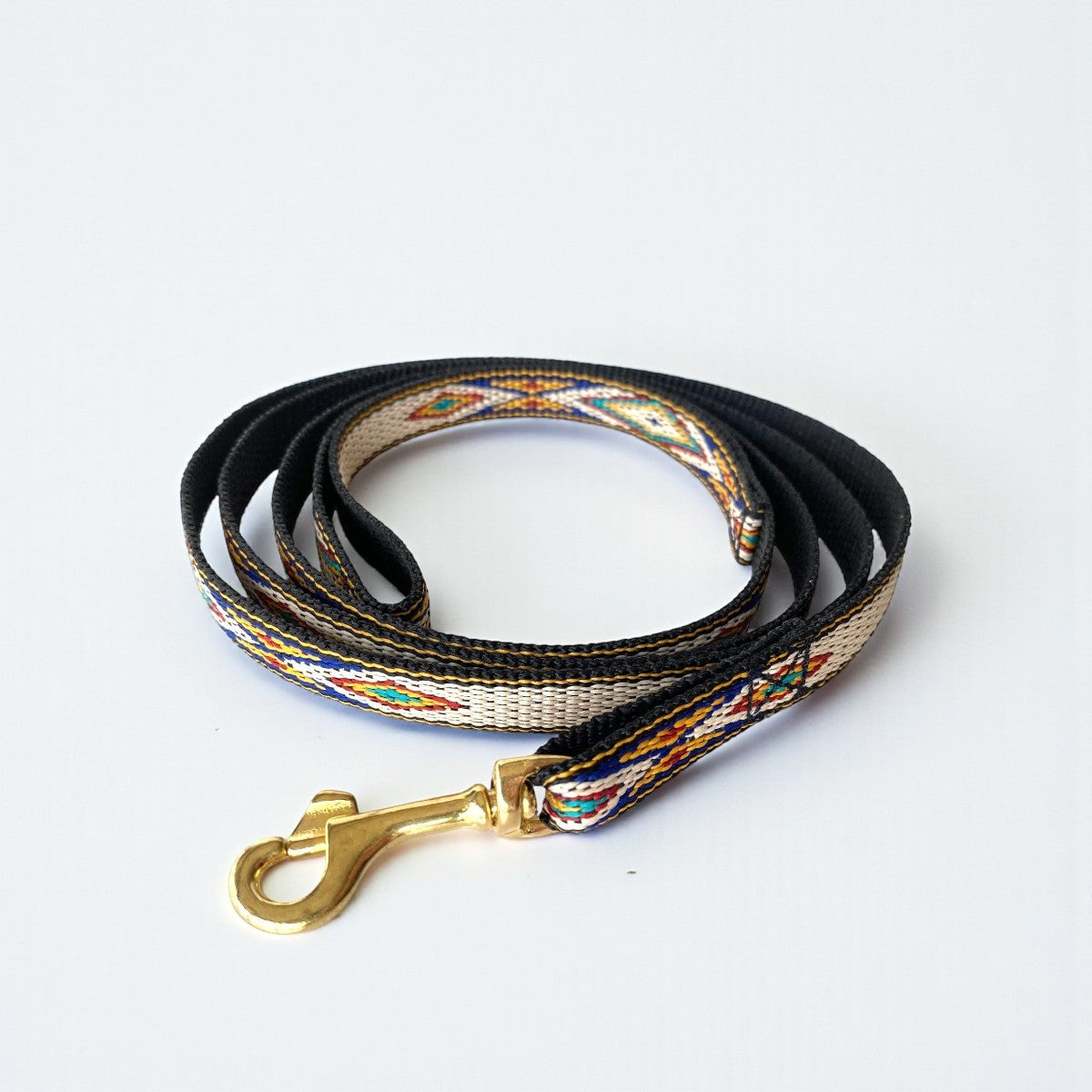 Marrakesh 3 // Dog leash in blue and yellow
