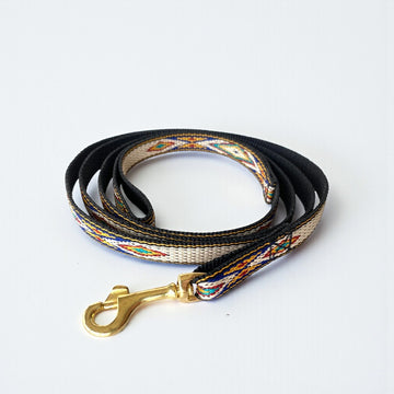 Marrakesh 3 // Dog leash in blue and yellow