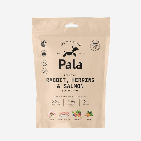 Pala Recipe 4 // Dog food for extra picky dogs (rabbit, herring and salmon)
