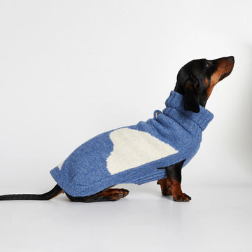 Rene Sweater // Hundesweater med adgang til sele (blå) small