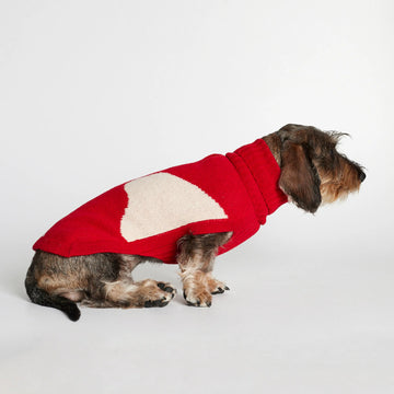Rene Sweater // Hundesweater med adgang til sele (rød) small