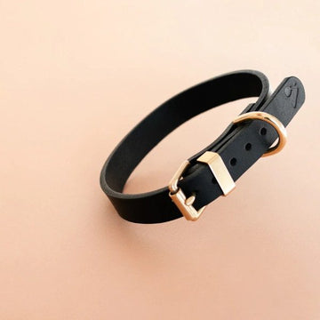 Vackertass Collar // Classic leather dog collar (black)