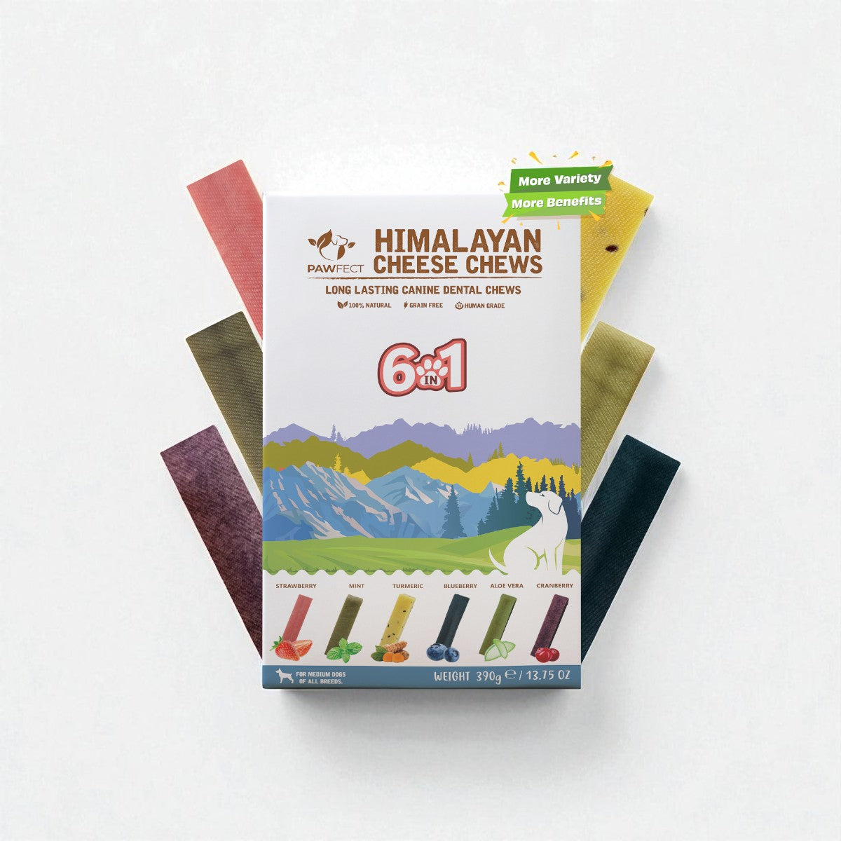 Pawfect Himalaya Variety // Natural and long-lasting chew bones (6 pieces)