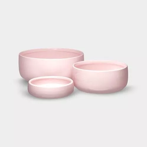 Pink bowls for dogs
