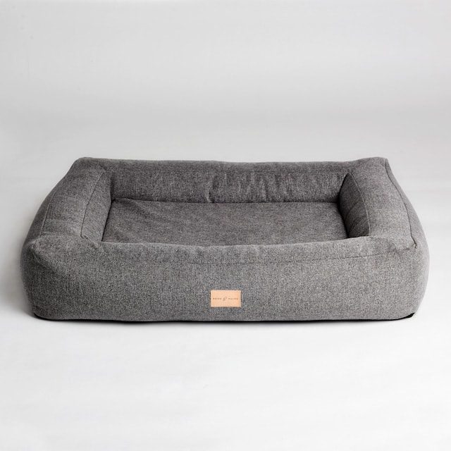Box bed // Smuk hundekurv med memory foam (mørkegrå)